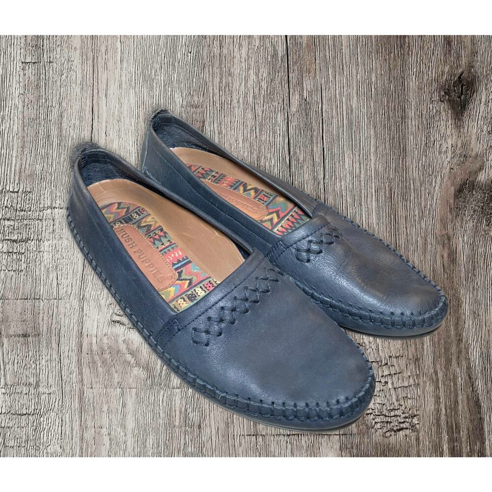 Hush puppies women’s black leather loafers size 7.5‎